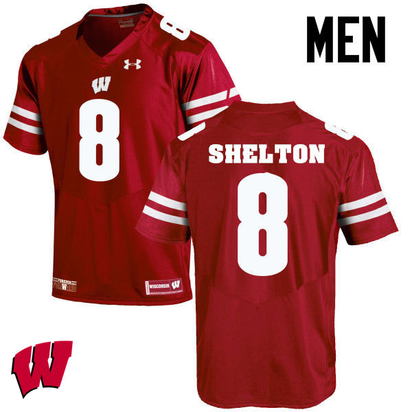 Wisconsin Badgers Men's #8 Sojourn Shelton NCAA Under Armour Authentic Red College Stitched Football Jersey MK40C36DV